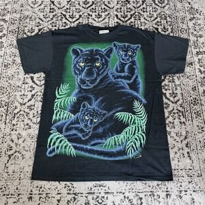 Vtg 90s Kittens Big Cat Panthers AOP Shirt Size XL Wildlife Animal Nature Rare